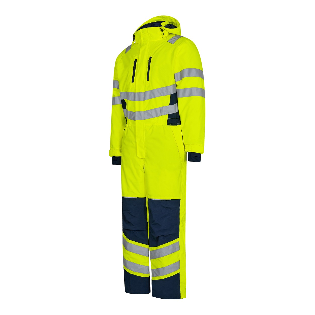 ENGEL Safety Winteroverall in Gelb/Blue Ink, Größe 2XL