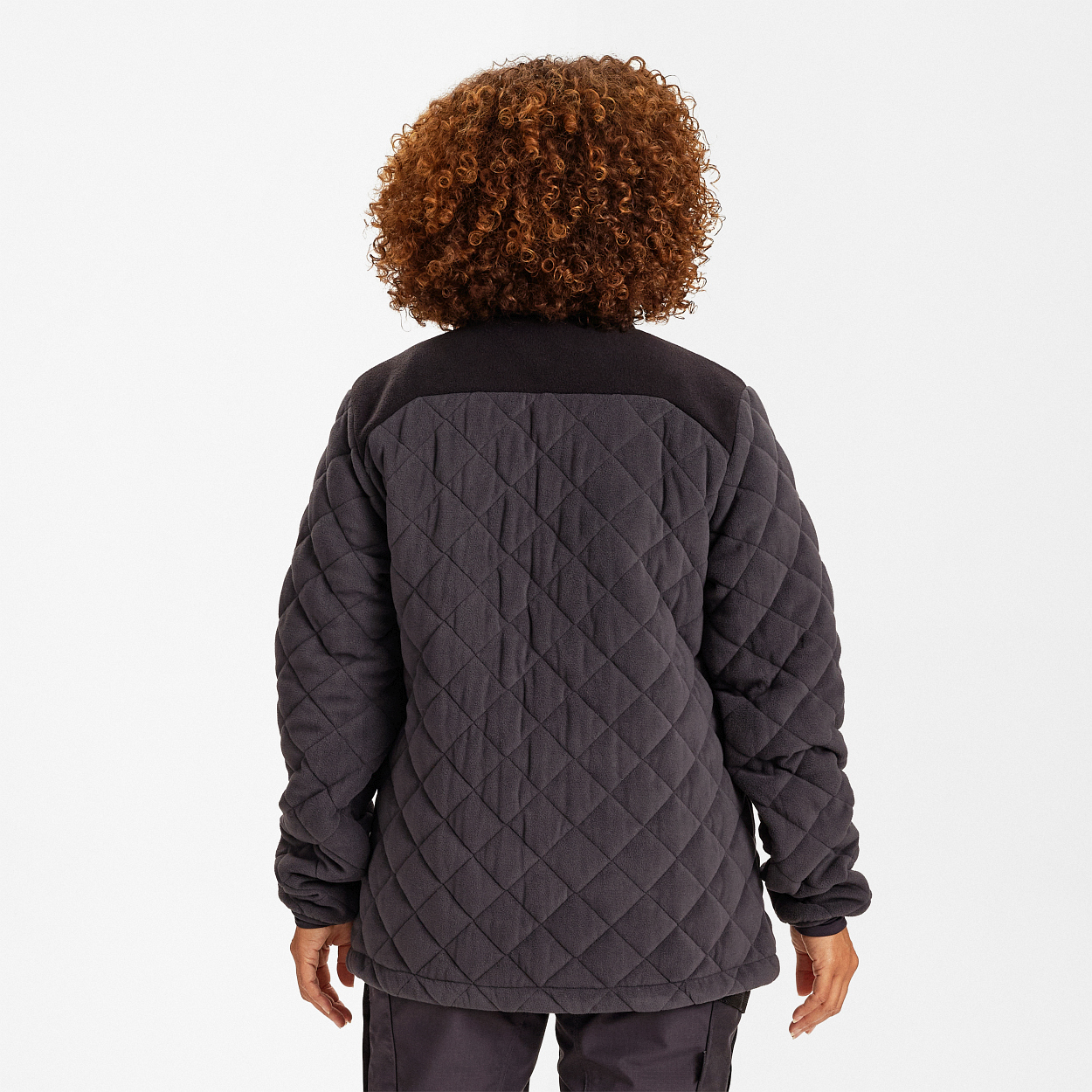 ENGEL Entire Damen Gestepptes-Fleecejacke in Anthrazitgrau/Schwarz, Größe XS