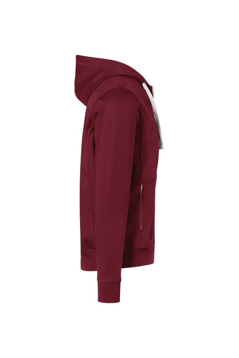HAKRO 455 Kapuzenjacke Bonded ECO in weinrot/silber, Größe 3XL