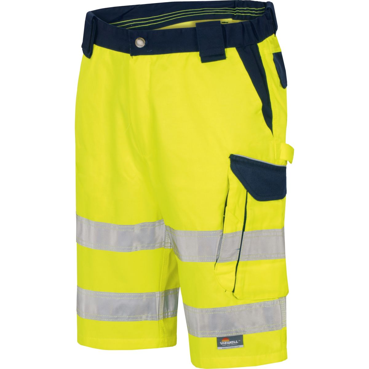 Warnschutz-Kontrast-Short leuchtgelb-marine von Vizwell