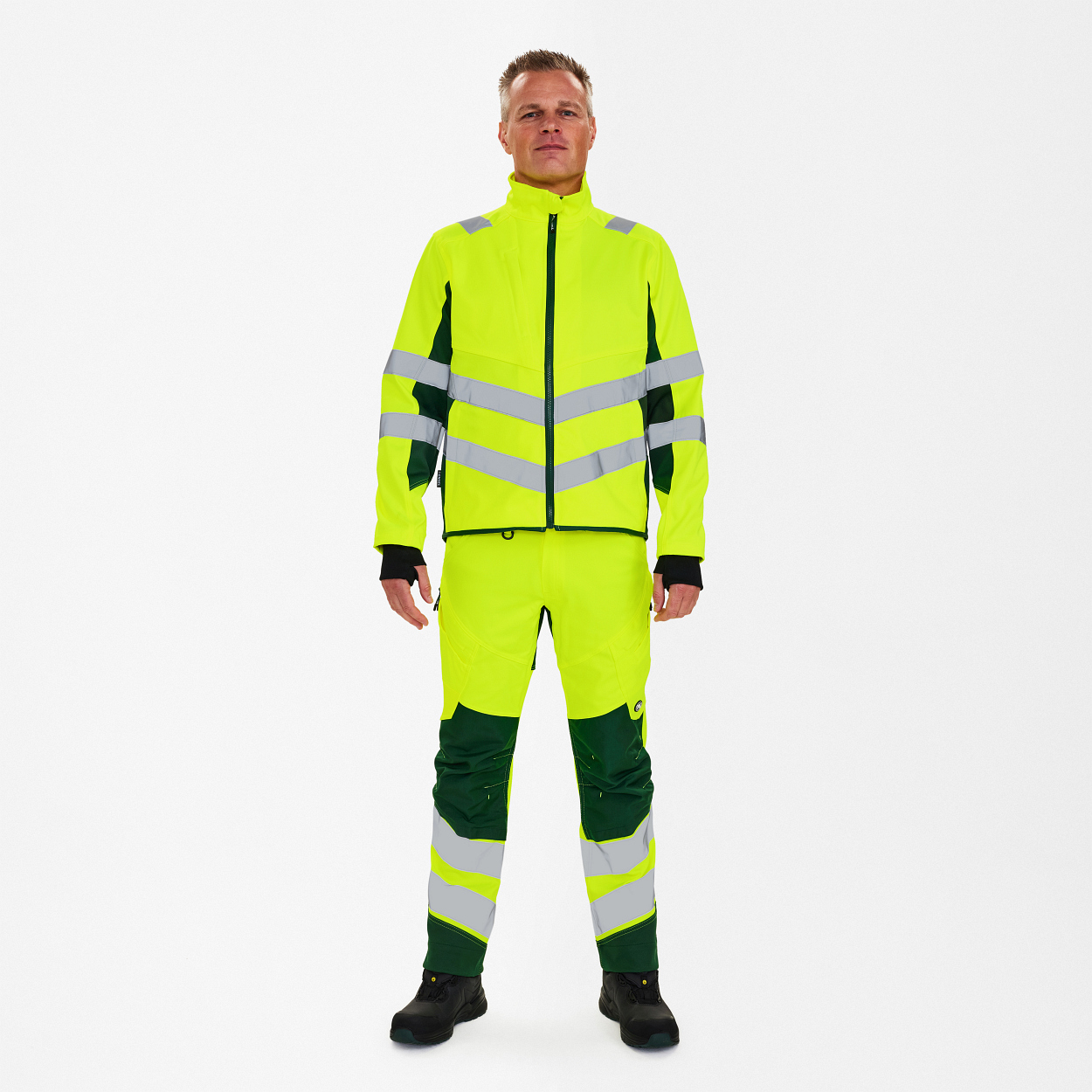 ENGEL Safety Arbeitsjacke in Gelb/Grün, Größe XS