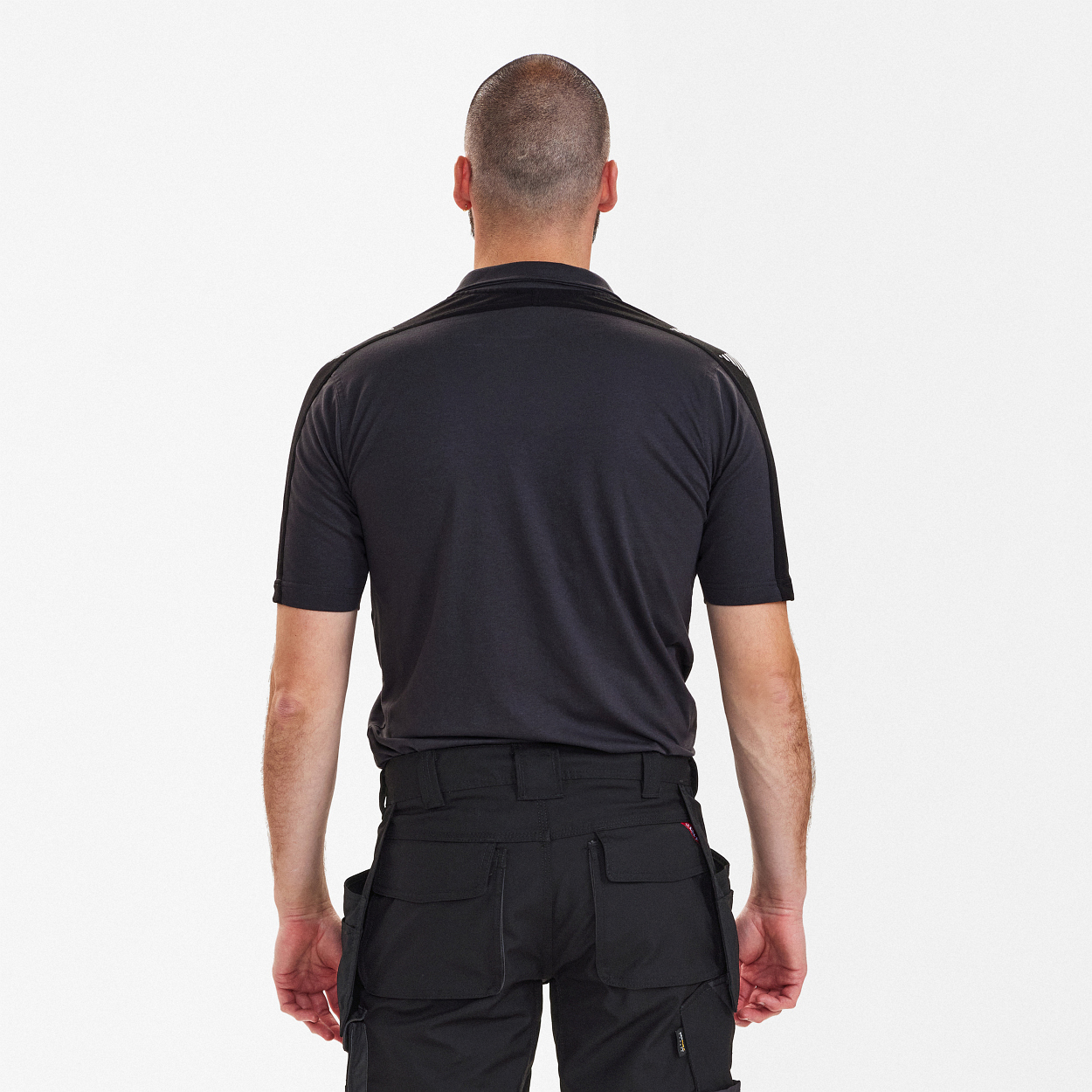 ENGEL Galaxy Poloshirt in Anthrazitgrau/Schwarz, Größe XS