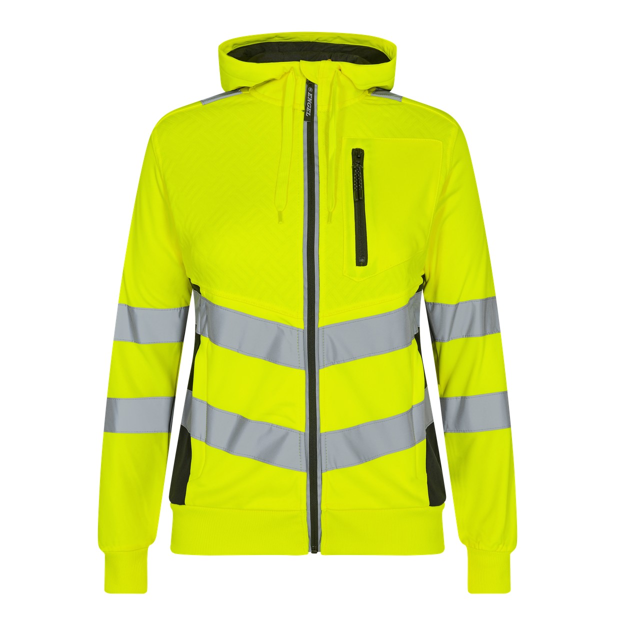 ENGEL Safety Damen Sweatcardigan in Gelb/Schwarz, Größe XS