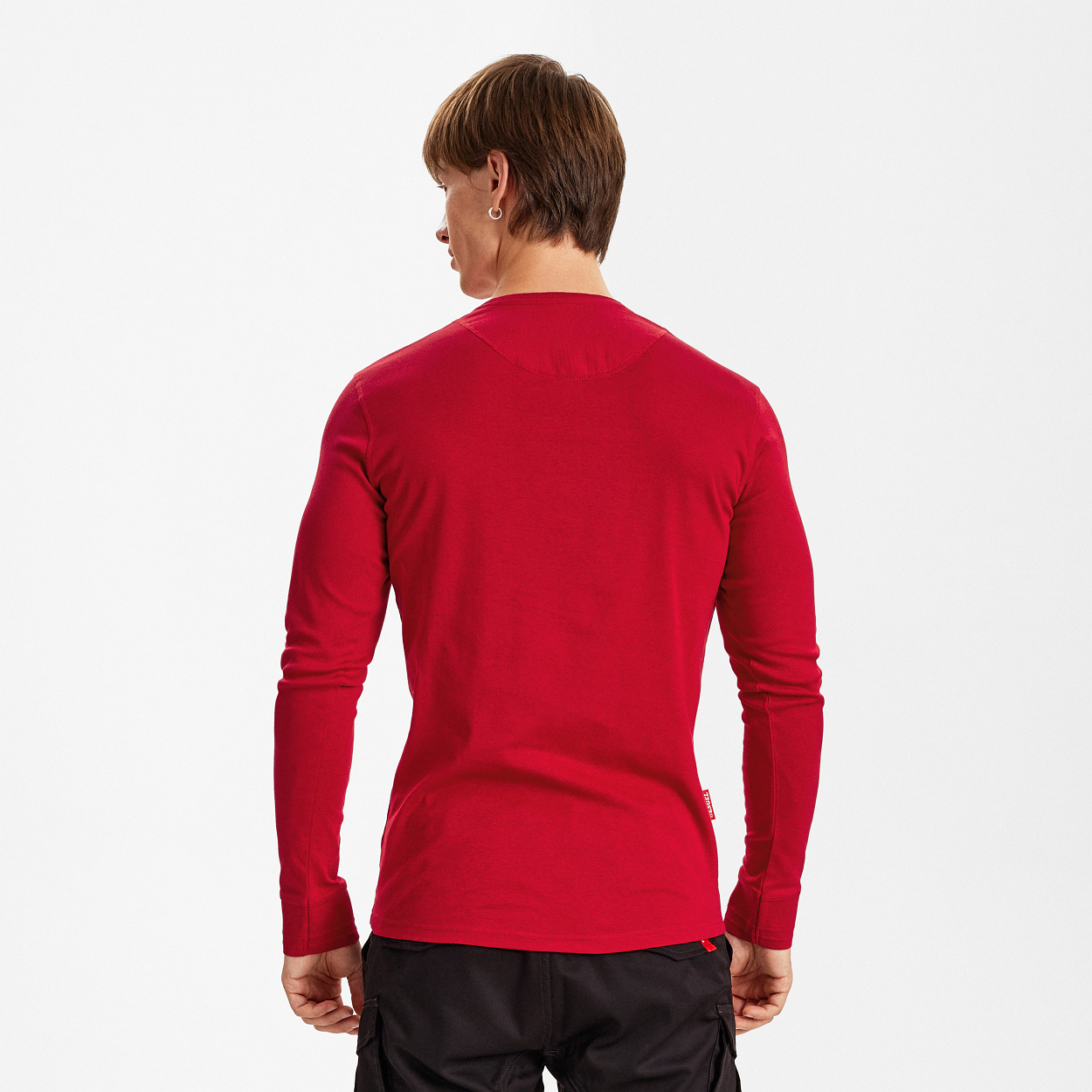 ENGEL Extend Grandad langarm-Shirt in Tomato Red, Größe XS