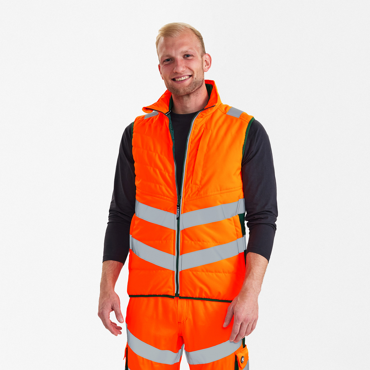 ENGEL Safety Stepp-Innenweste in Orange/Grün, Größe XS