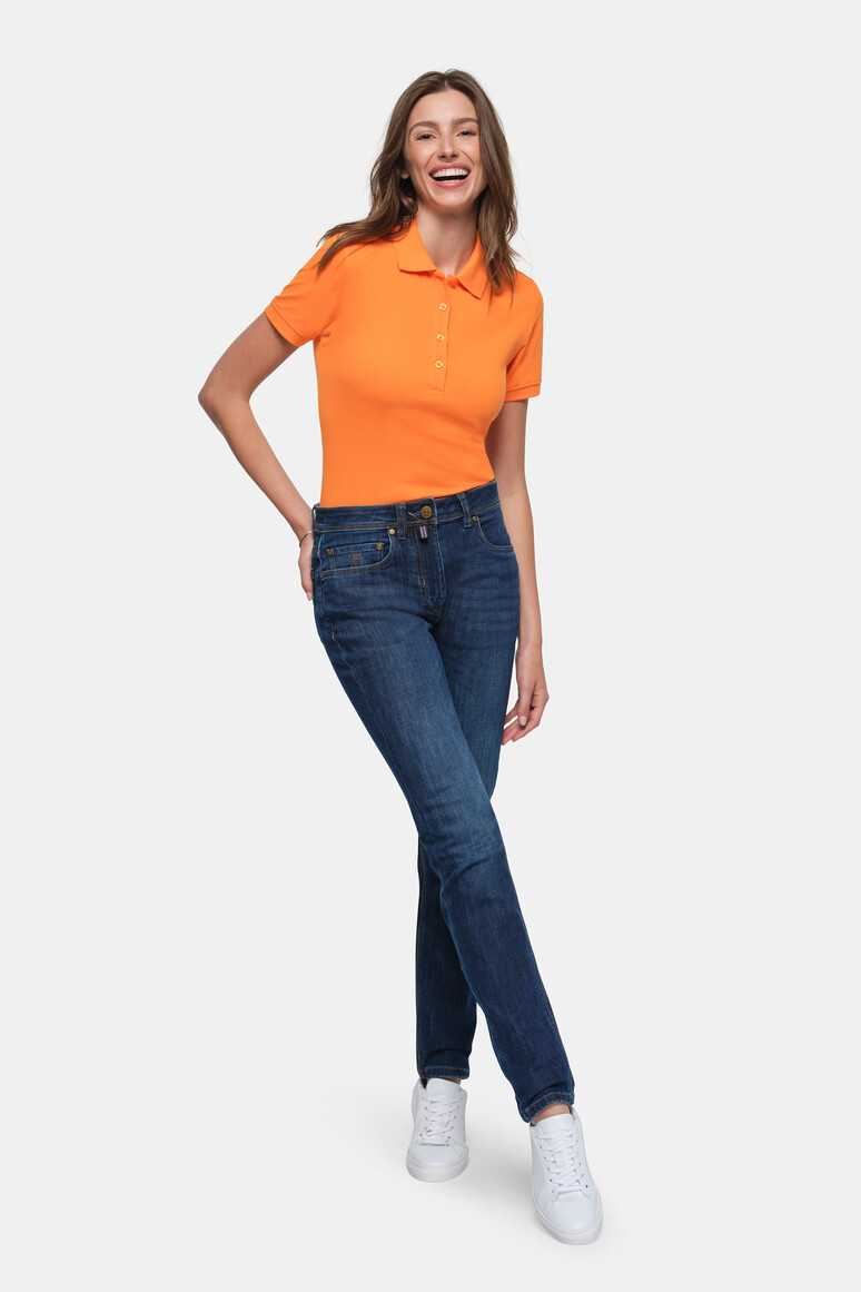 HAKRO 730 DAMEN 5-POCKET-JEANSHOSE X-STRETCH ECO in indigo, Größe 3XL