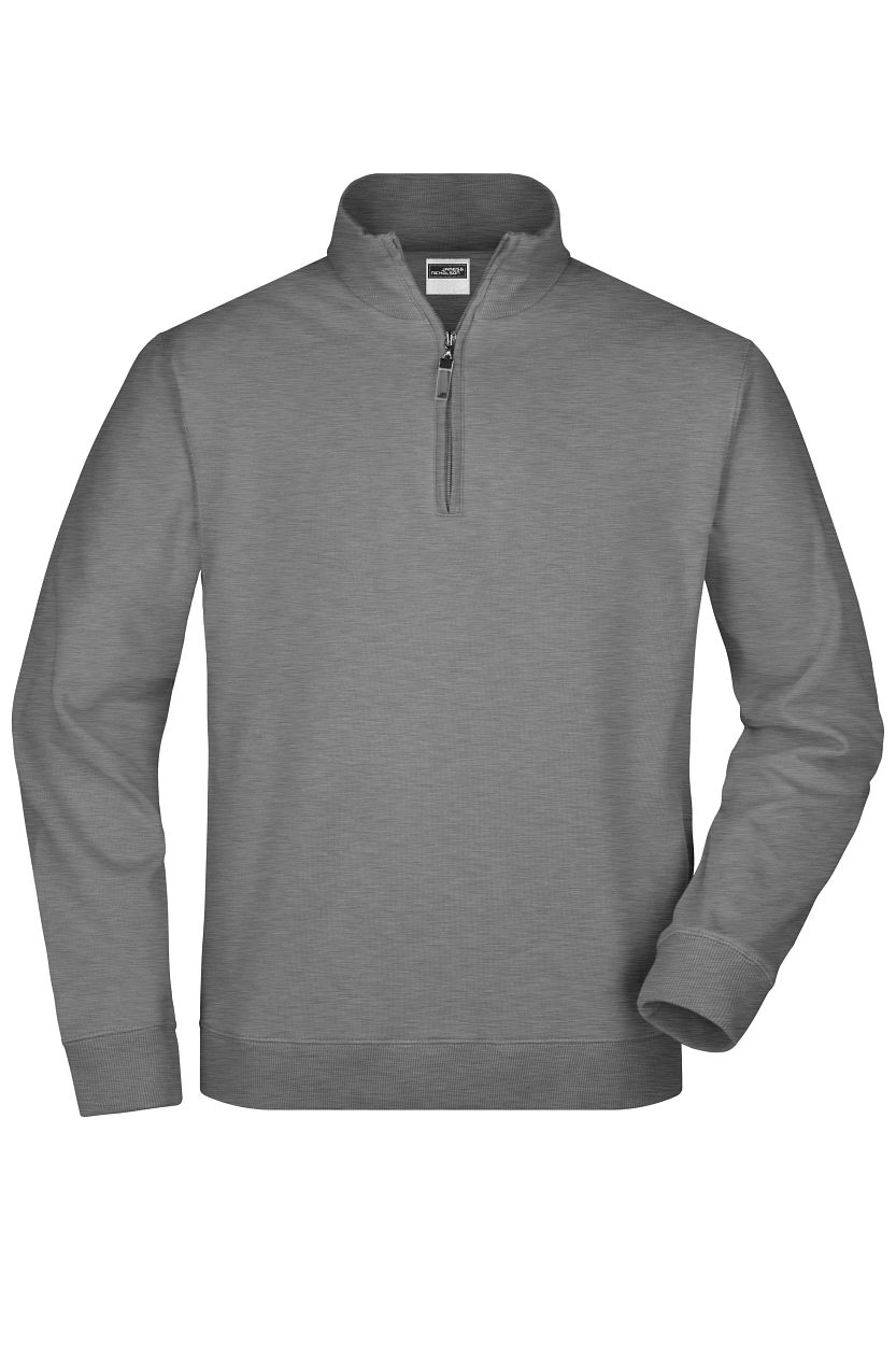 Round-Neck Zip "JN352" in Sports-Grey, Größe 3XL - Daiber