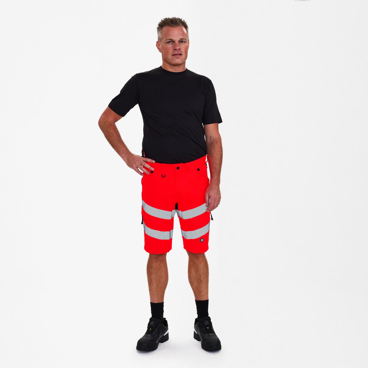 ENGEL Safety Arbeitsshorts mit 2-Wege-Stretch in Rot/Schwarz, Größe 54
