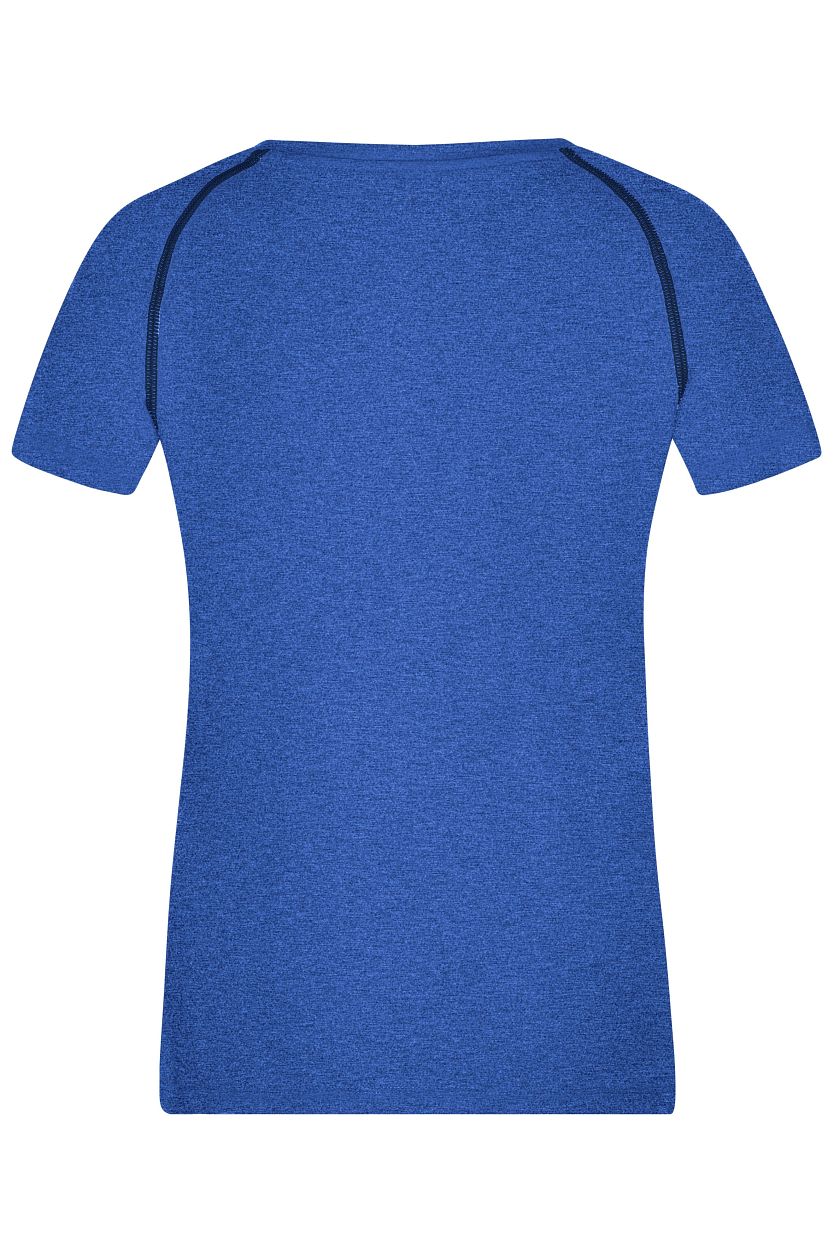 Ladies' Sports T-Shirt "JN495" in Blue-Melange/Navy, Größe 2XL - Daiber