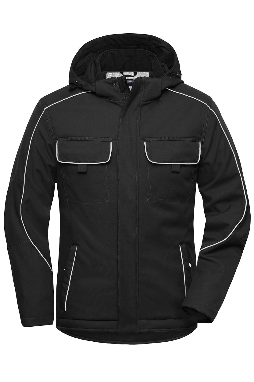 Workwear Softshell Padded Jacket - SOLID - "JN886" in Black, Größe 6XL - Daiber