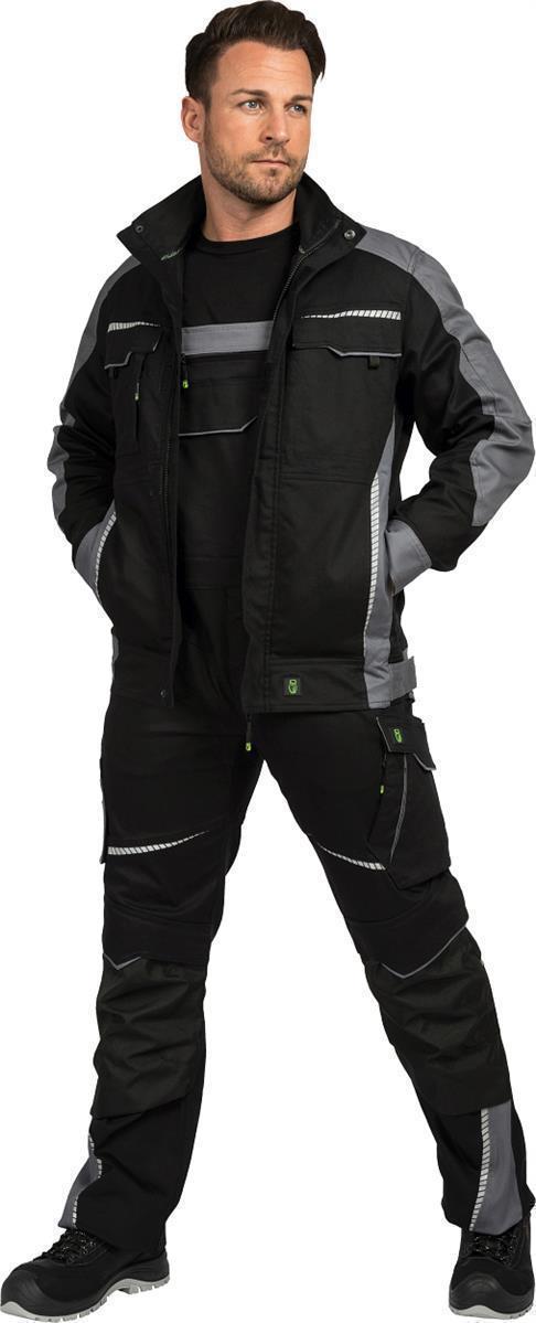 Latzhose FLEXL25 Flex Line in Schwarz/Grau, Gr. 72 von Leibwächter