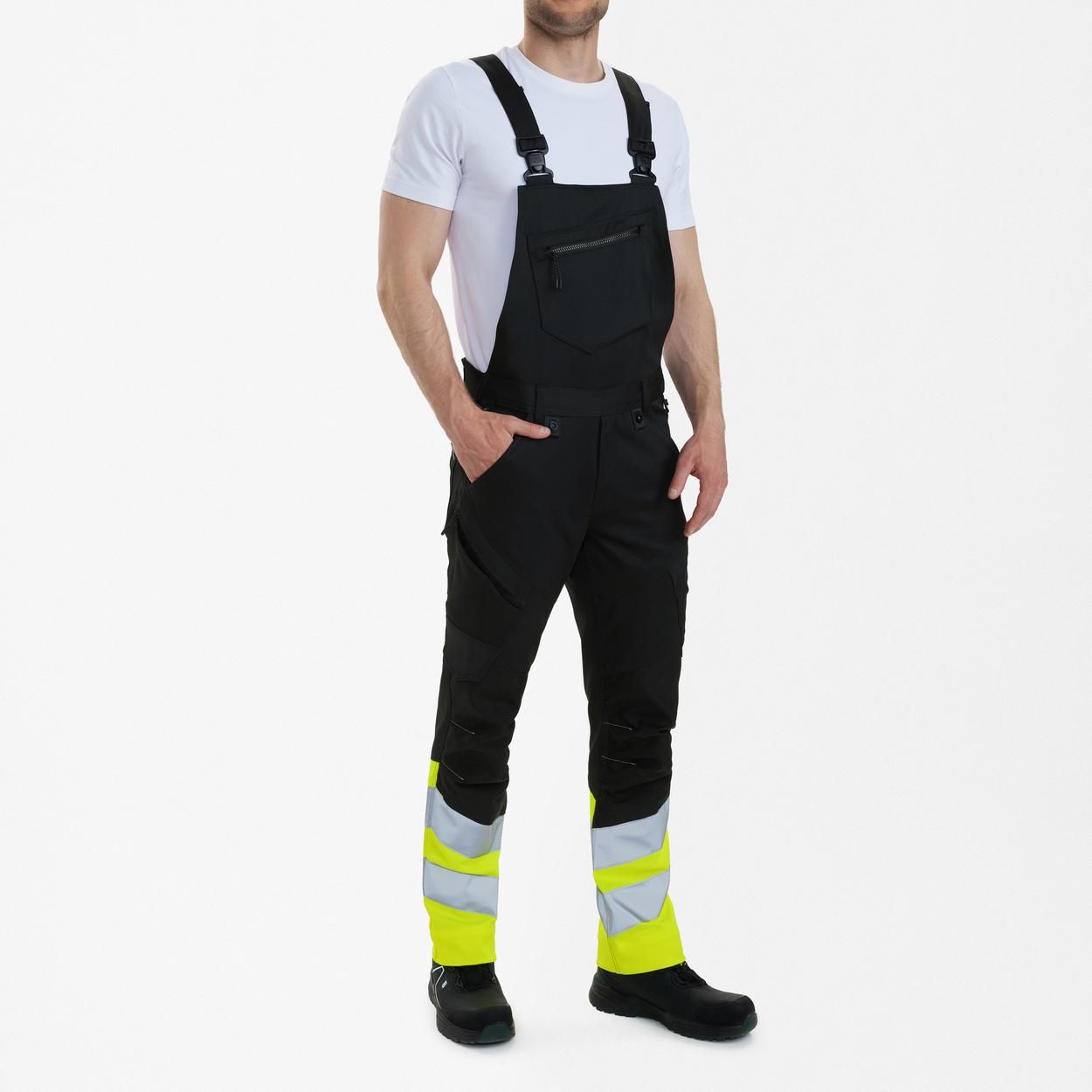 ENGEL Safety Latzhose mit 2-Wege-Stretch in Schwarz/Gelb, Größe 26