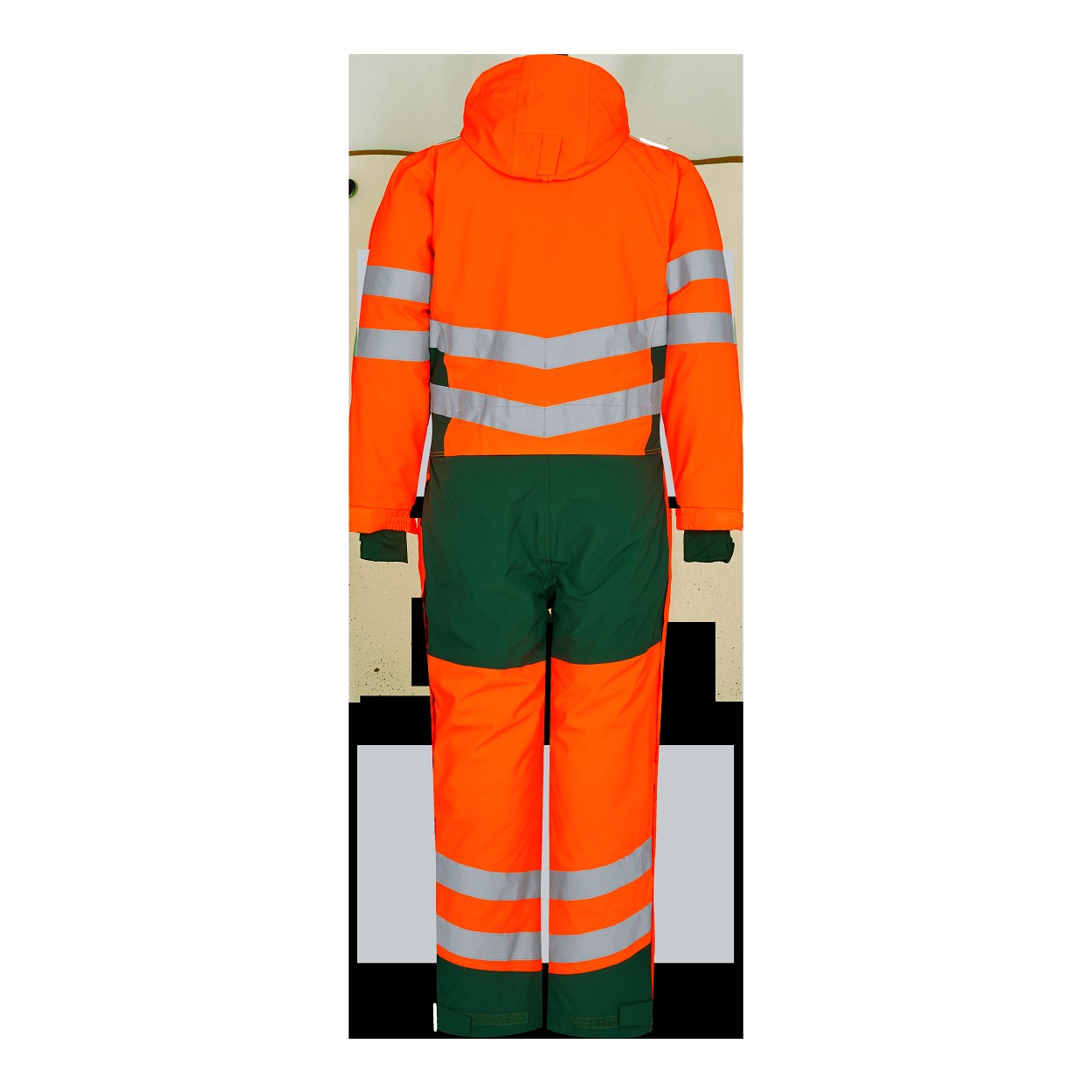 ENGEL Safety Winteroverall in Orange/Grün, Größe XS