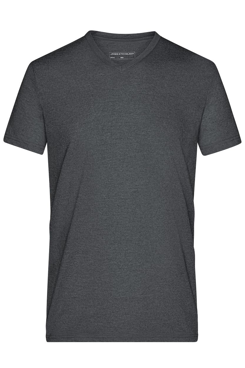 Men's Heather T-Shirt "JN974" in Black-Melange, Größe 3XL - Daiber