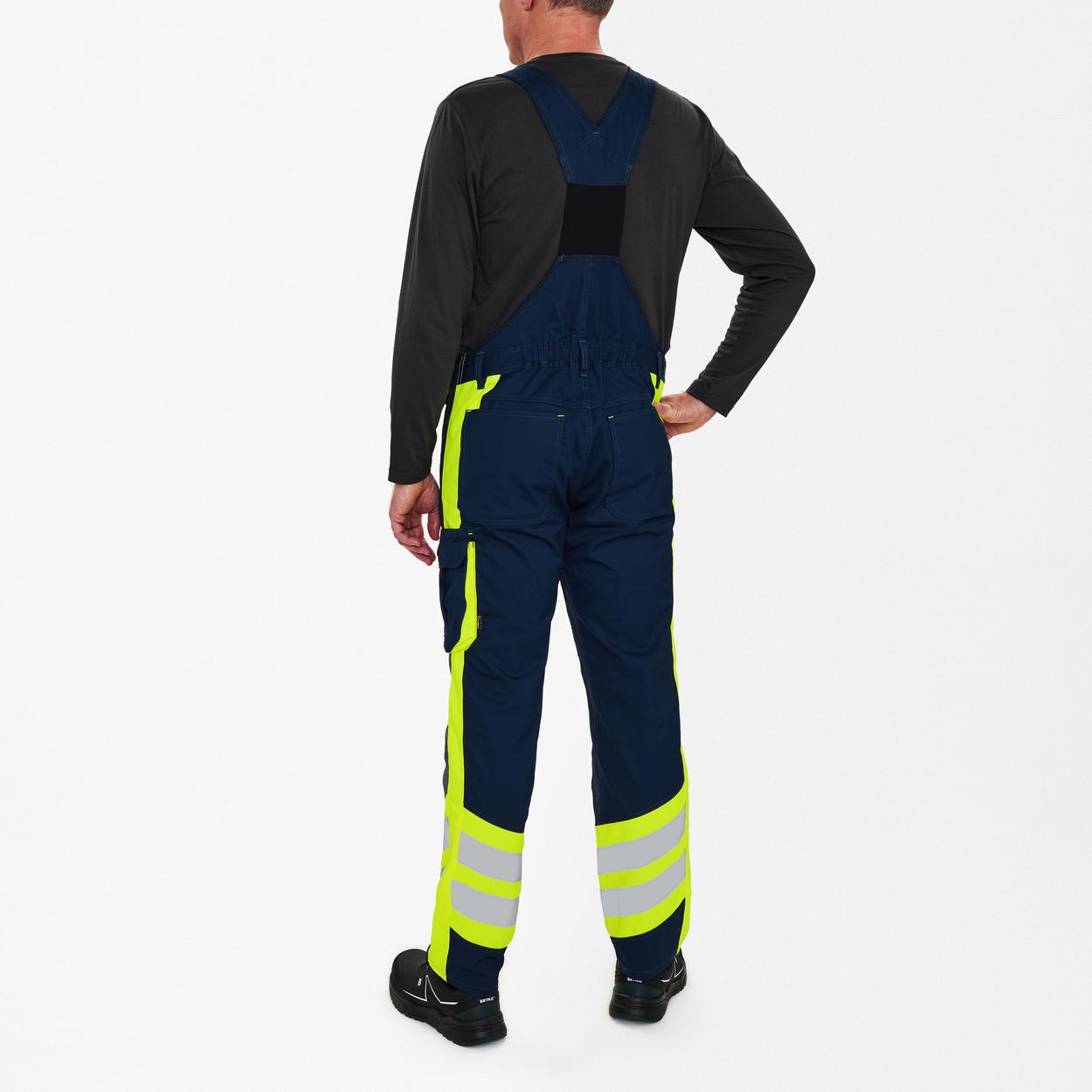 ENGEL Cargo Latzhose in Blue Ink/Gelb, Größe 106