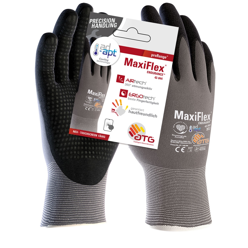 MaxiFlex® Endurance™ AD-APT® Nylon-Strickhandschuhe (42-844 HCT), SB-Verpackung in Grau, Größe 6