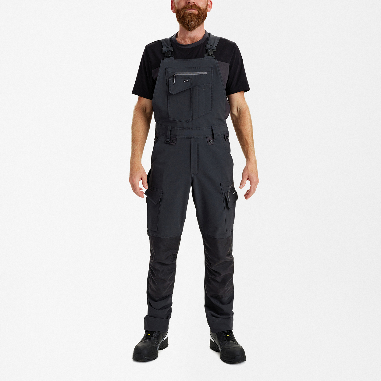 ENGEL Entire Latzhose mit 4-Wege-Stretch in Anthrazitgrau/Schwarz, Größe 26