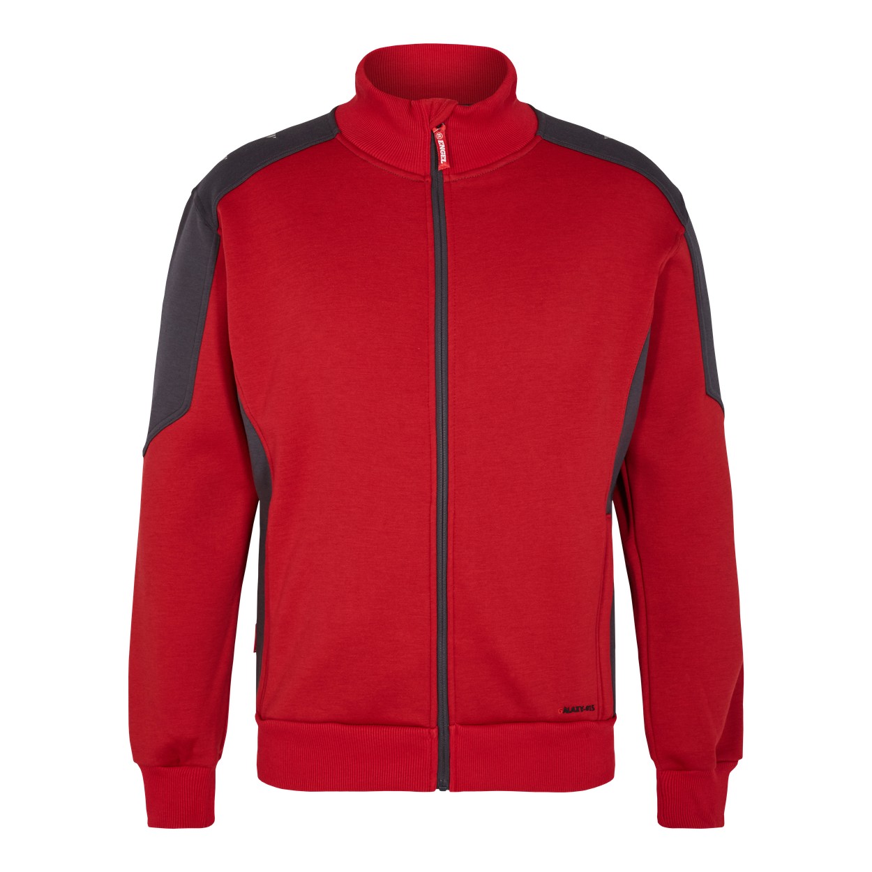 ENGEL Galaxy Sweatcardigan mit Kragen in Tomato Red/Anthrazit Grau, Größe XS