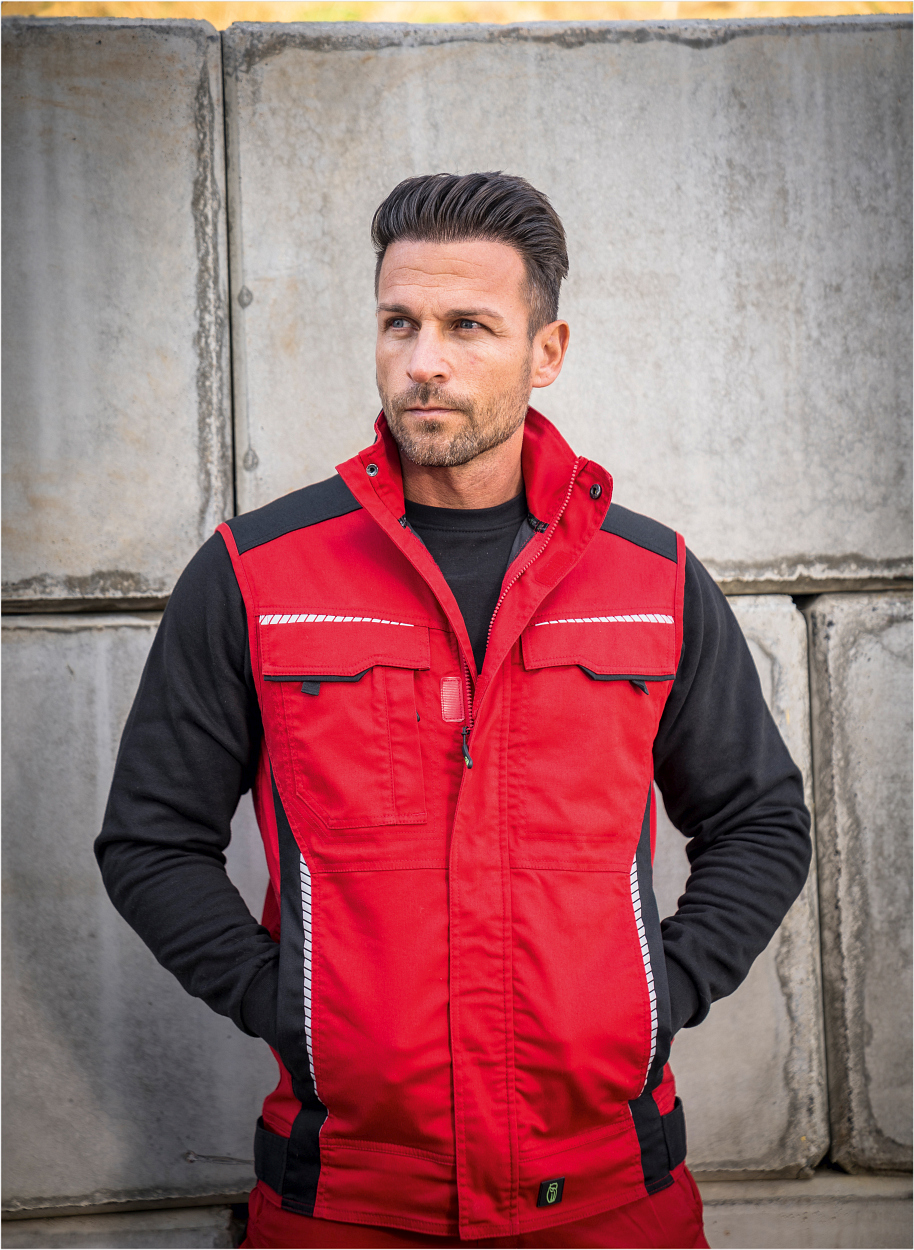 Weste Flex Line Rot/Schwarz FLEXV, Gr. 2XL von Leibwächter