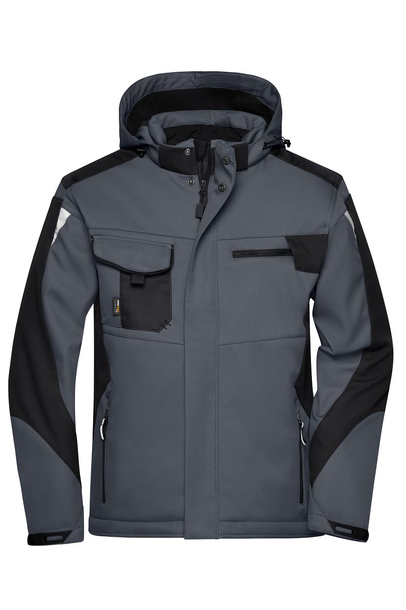 Craftsmen Softshell Jacket - STRONG - "JN824" in Carbon/Black, Größe 6XL - Daiber
