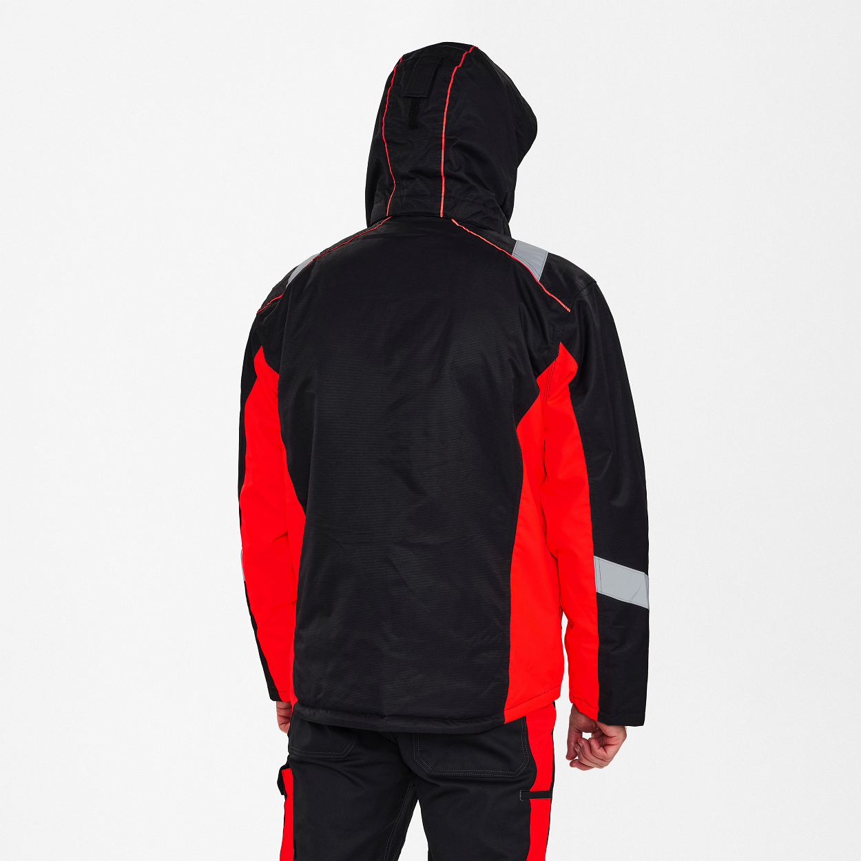 ENGEL Cargo Winterjacke in Schwarz/Rot, Größe XS