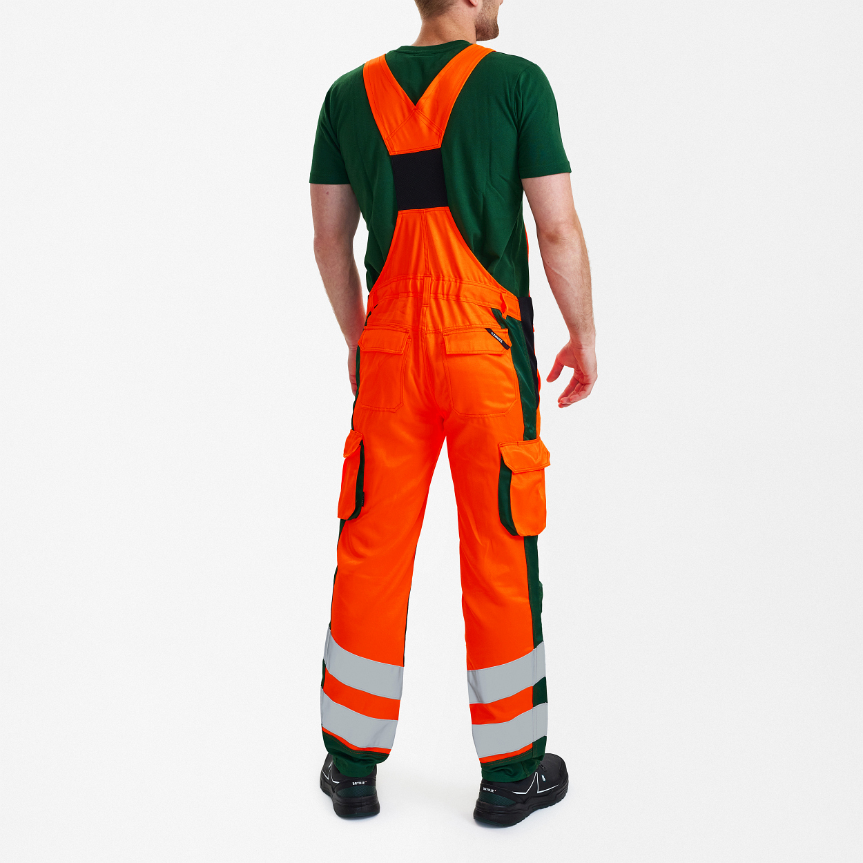 ENGEL Safety Light Latzhose in Orange/Grün, Größe 106