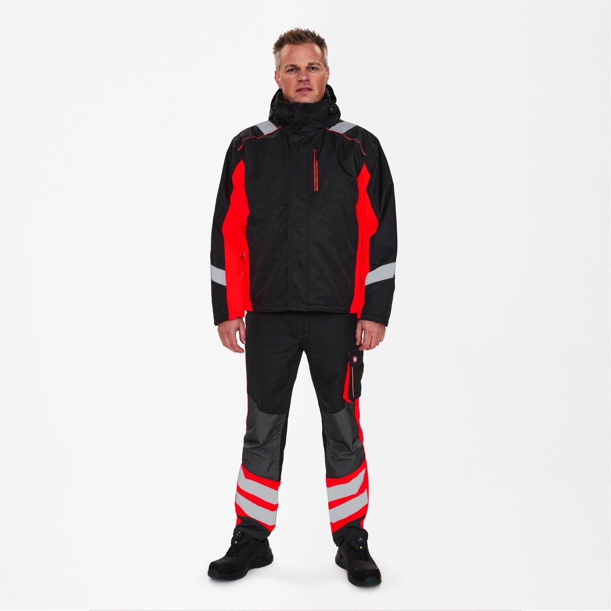 ENGEL Cargo Winterjacke in Schwarz/Rot, Größe XS