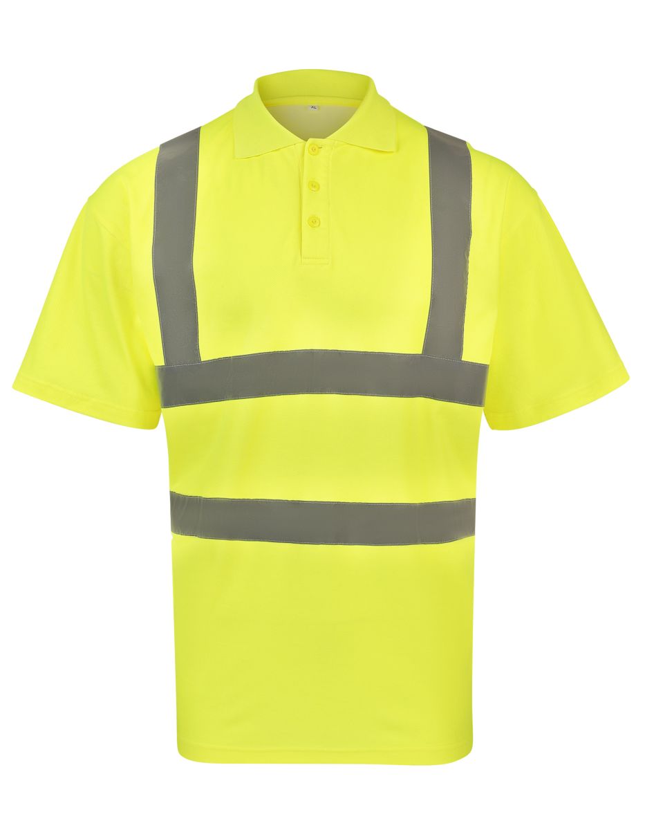 Korntex® Hi-Vis Poly Cotton Polo Shirt "Cambridge" in Signal Yellow, Größe M