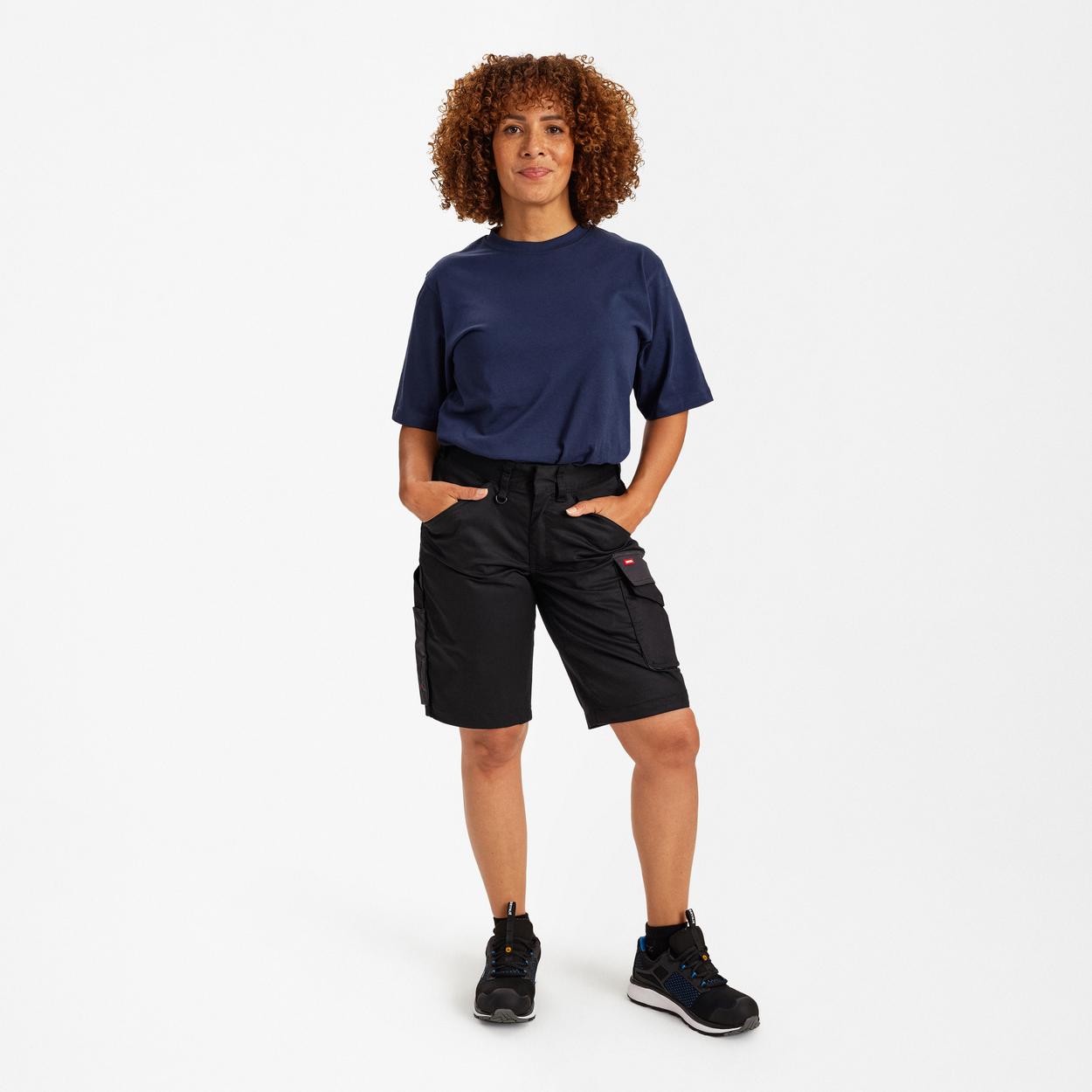 ENGEL Galaxy Damen Arbeitsshorts mit 2-Wege-Stretch in Schwarz/Anthrazit Grau, Größe 36