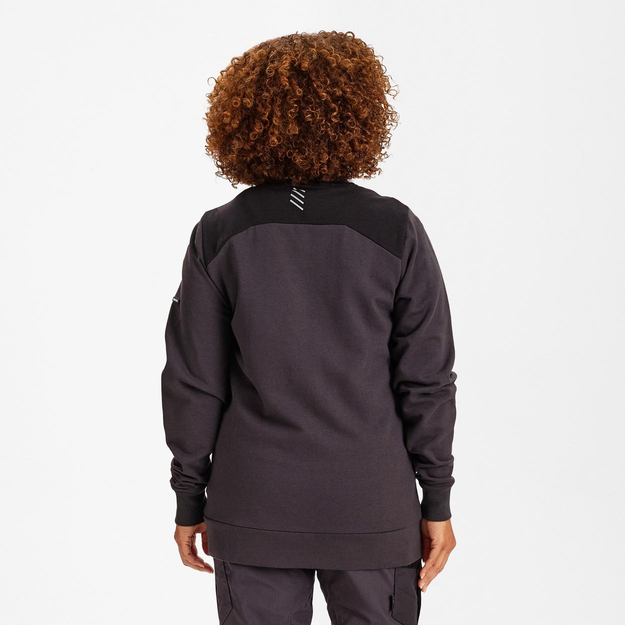 ENGEL Entire Damen Sweatcardigan mit Kragen in Anthrazitgrau/Schwarz, Größe XS