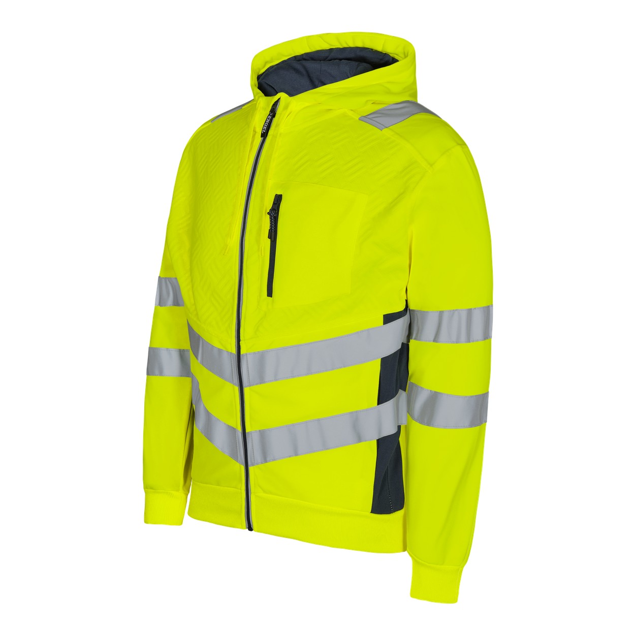 ENGEL Safety Sweatcardigan in Gelb/Blue Ink, Größe XS