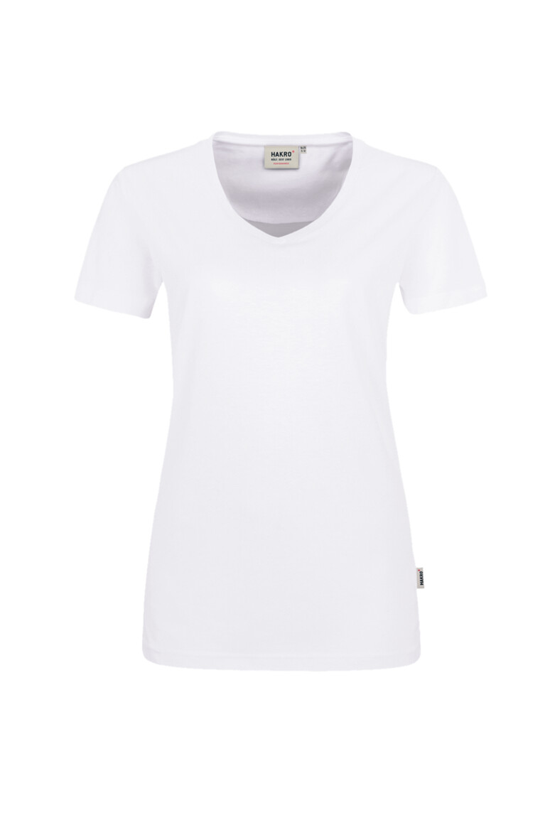 HAKRO 181 Damen V-Shirt MIKRALINAR® in Weiß, Größe 6XL