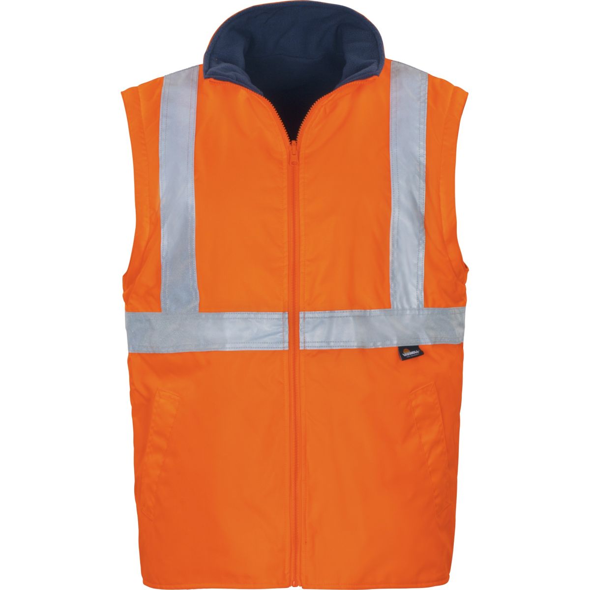 Regen- Warnschutz-Kontrast-Parka leuchtorange-marine von Vizwell