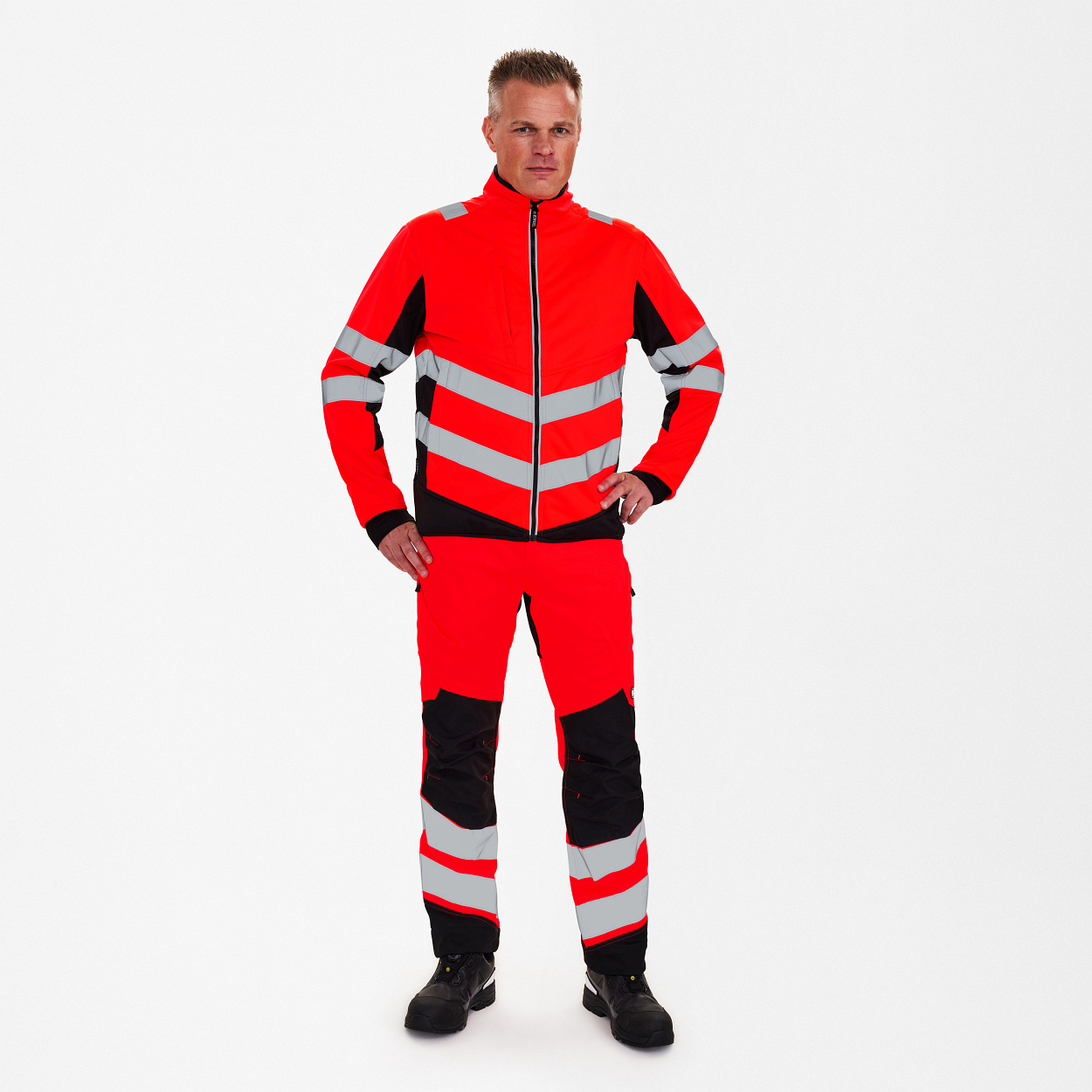 ENGEL Safety Softshelljacke in Rot/Schwarz, Größe XS