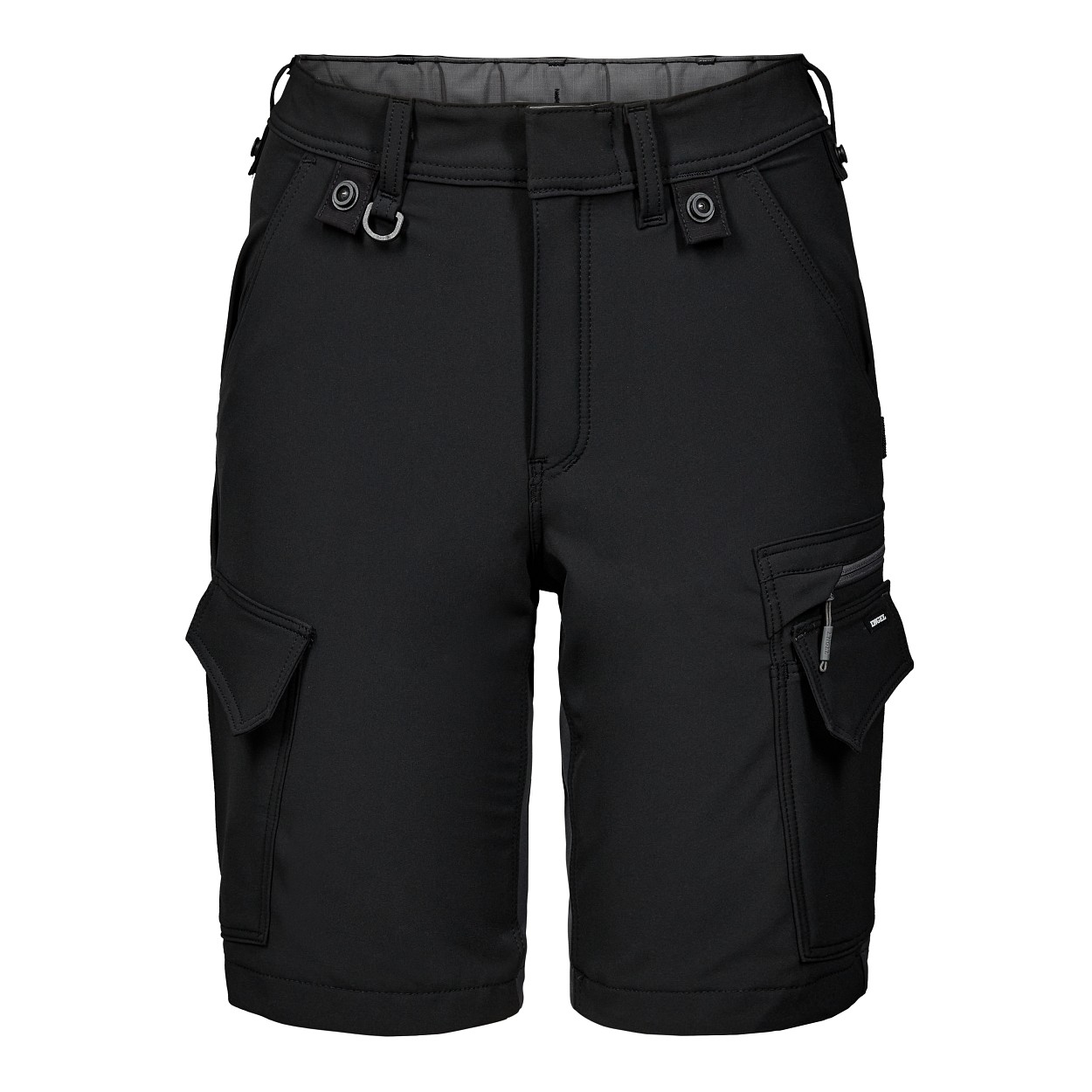 ENGEL Entire Damen Shorts mit 4-Wege-Stretch in Schwarz/Anthrazit Grau, Größe 48