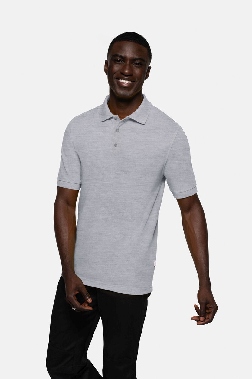 HAKRO 816 Poloshirt MIKRALINAR® in Grau meliert, Größe 6XL
