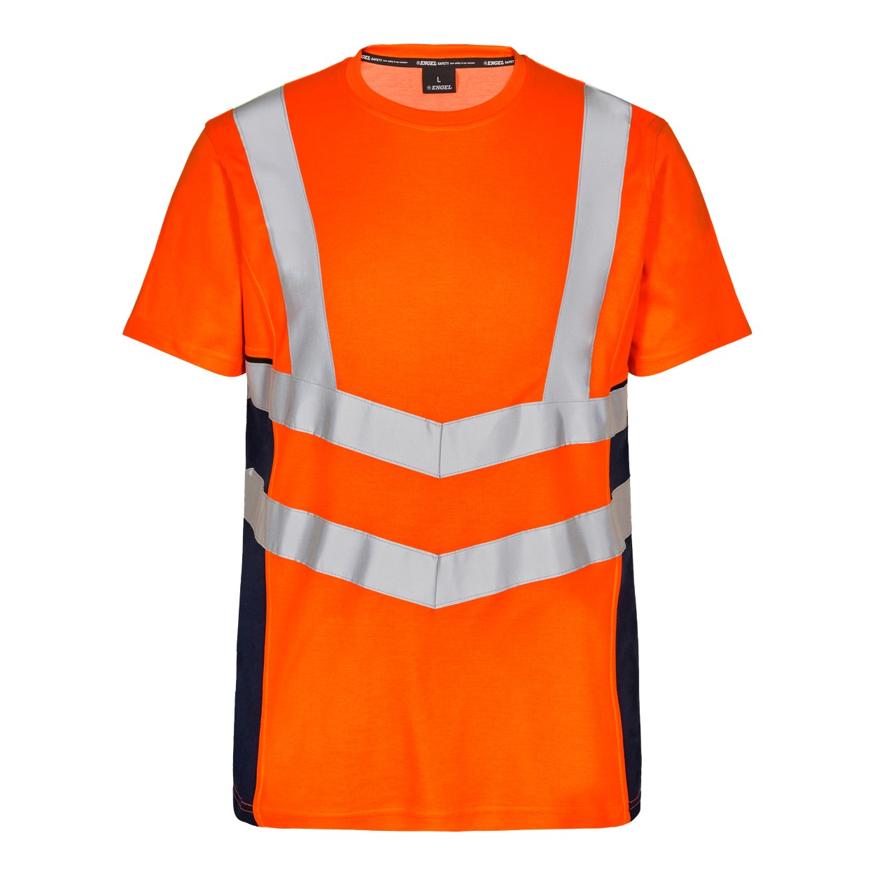 ENGEL Safety T-Shirt in Orange/Blue ink, Größe XS
