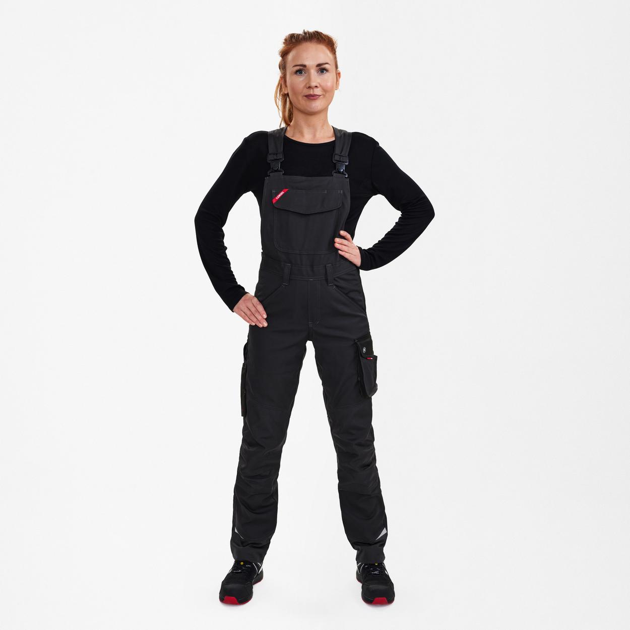 ENGEL Galaxy Damen Latzhose in Anthrazitgrau/Schwarz, Größe 48