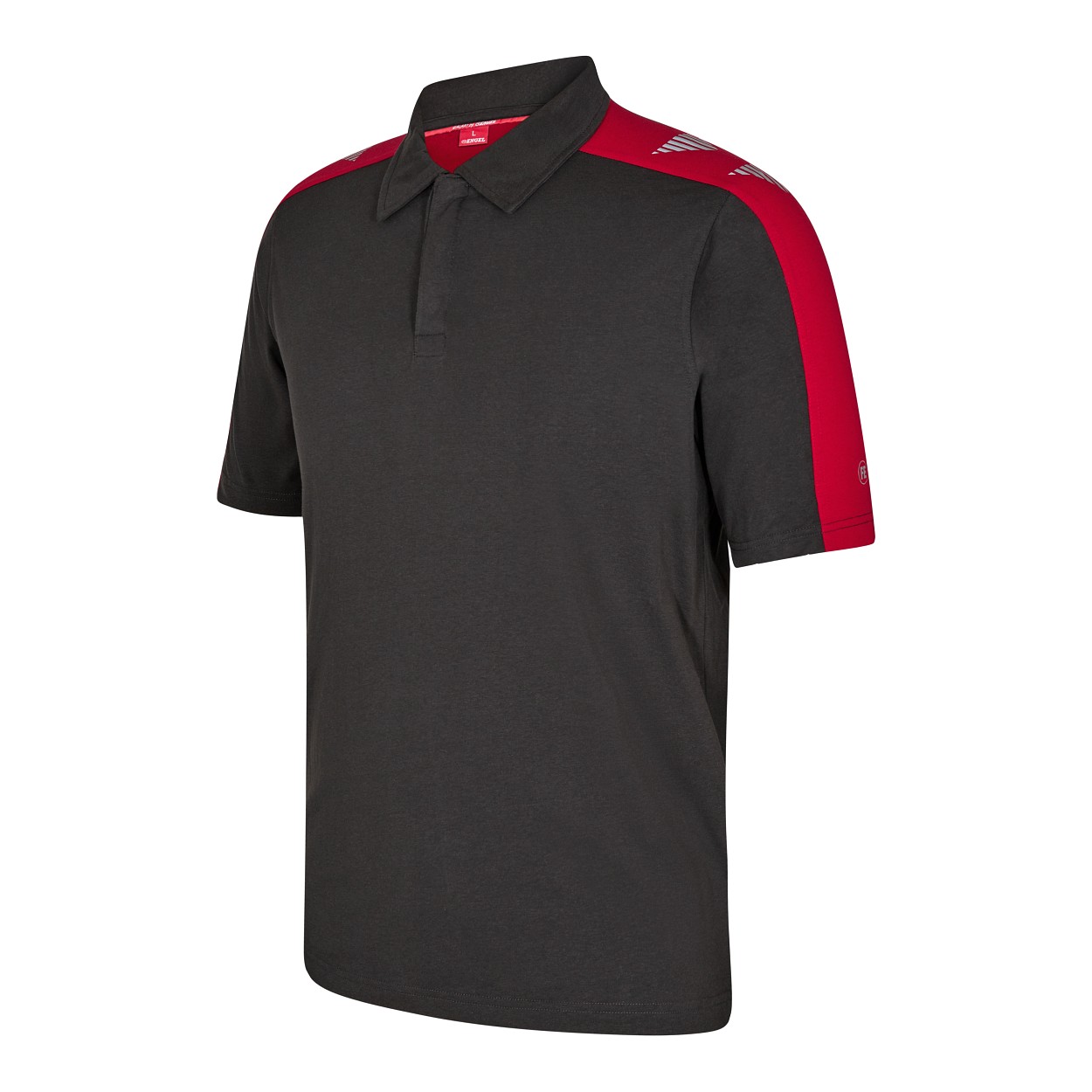 ENGEL Galaxy Poloshirt in Anthrazit Grau/Tomato Red, Größe XS