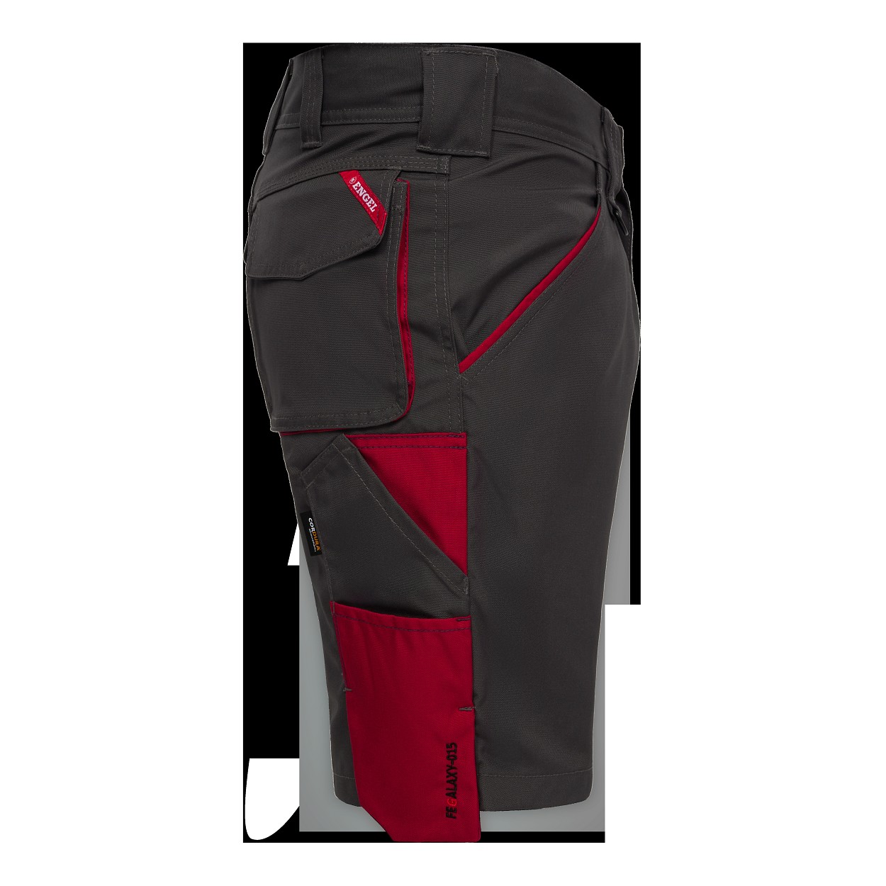 ENGEL Galaxy Arbeitsshorts in Anthrazit Grau/Tomato Red, Größe 54