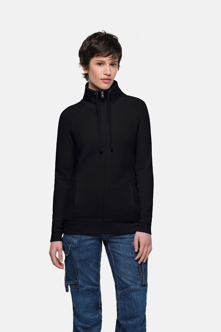 HAKRO 406 Damen Sweatjacke College in Schwarz, Größe 3XL