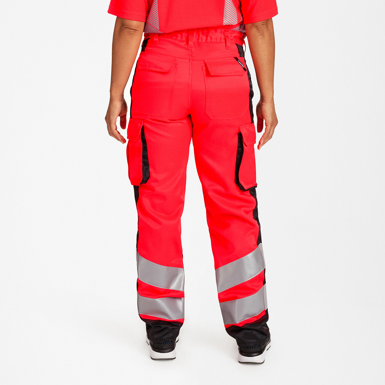 ENGEL Safety Light Damenhose in Rot/Schwarz, Größe 48