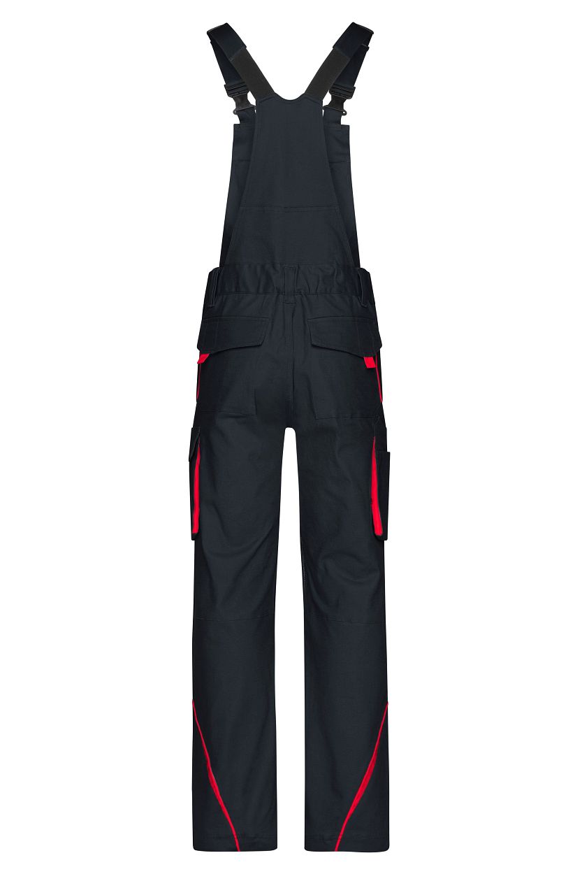 Workwear Pants with Bib - COLOR - "JN848" in Carbon/Red, Größe 62 - Daiber
