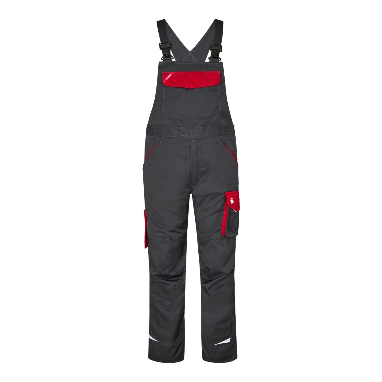 ENGEL Galaxy Light Latzhose in Anthrazit Grau/Tomato Red, Größe 58