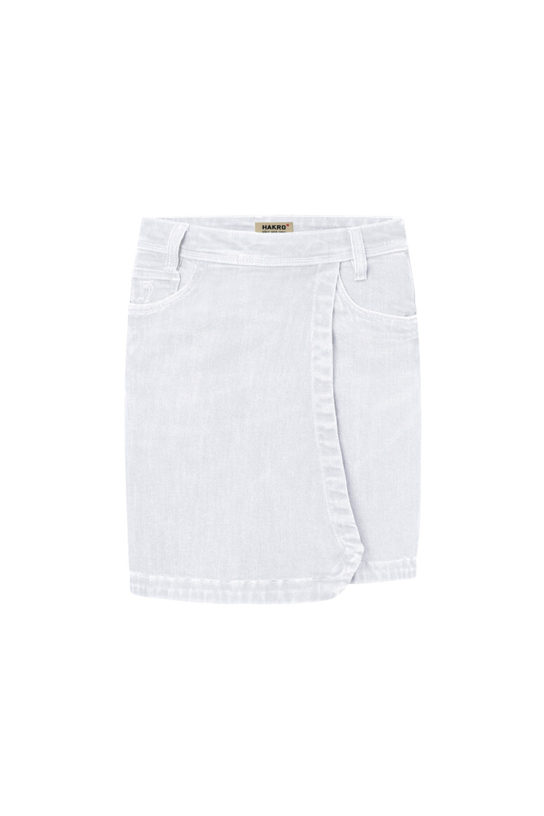 HAKRO 732 DAMEN 5-POCKET-JEANSSKORT X-STRETCH ECO in Weiß, Größe 3XL