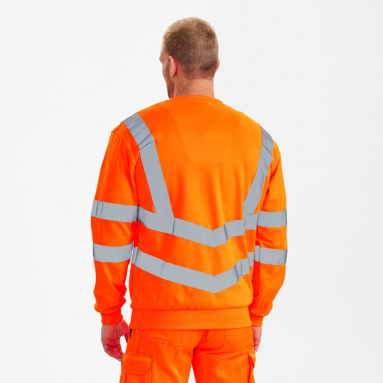 ENGEL Safety Sweatshirt in Hi-vis Orange, Größe XS