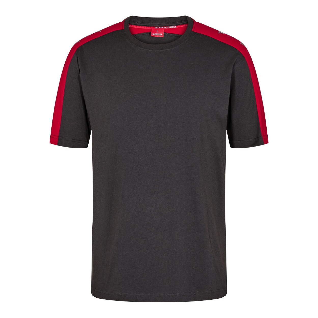 ENGEL Galaxy T-Shirt in Anthrazit Grau/Tomato Red, Größe XS