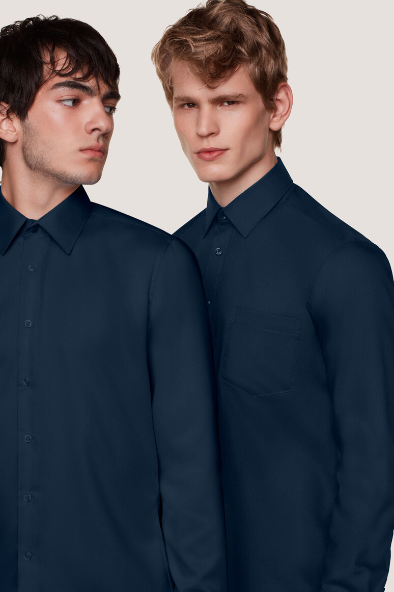 HAKRO 108 Hemd Business Comfort in Marine, Größe 6XL