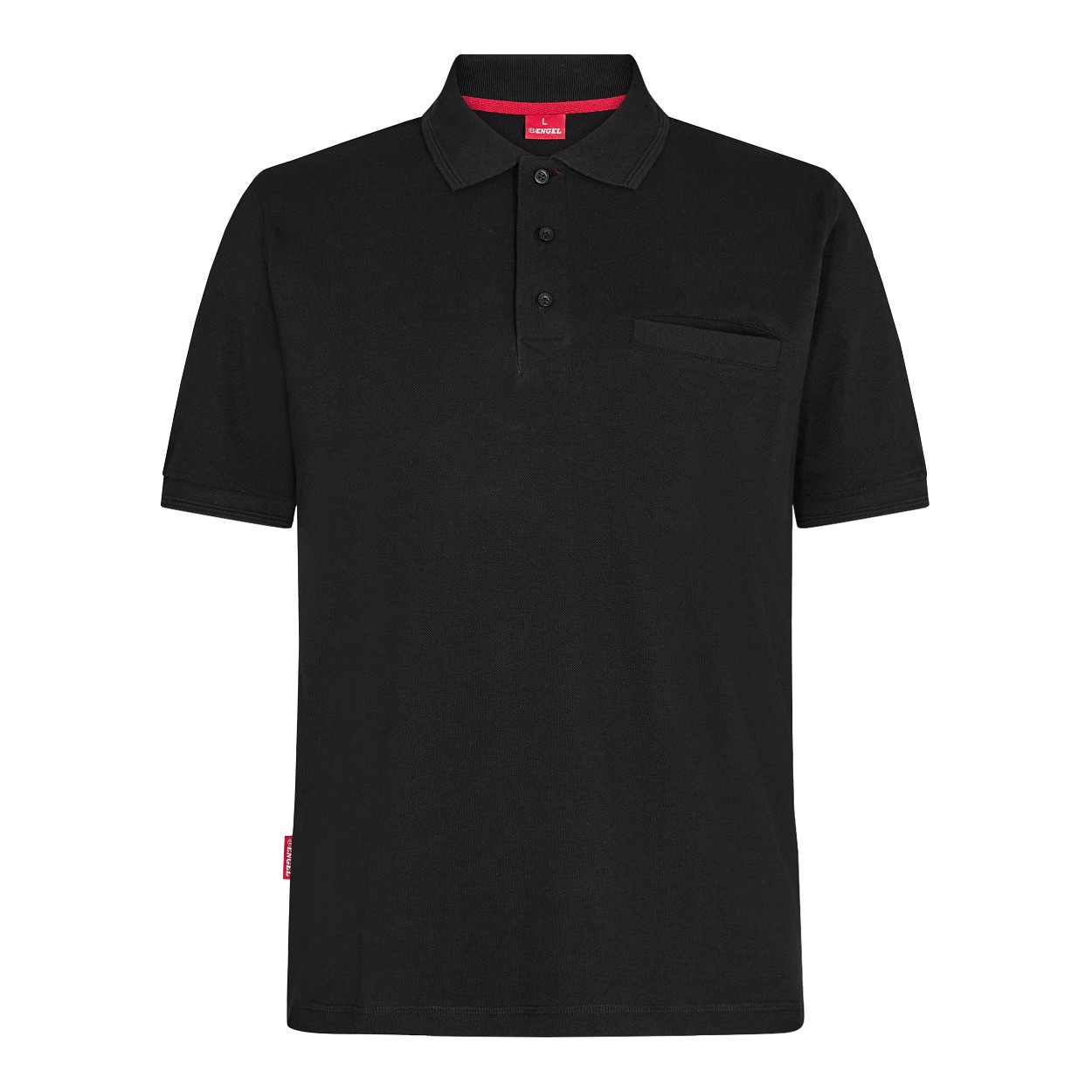 ENGEL Extend Poloshirt mit Brusttasche in Schwarz, Größe XS