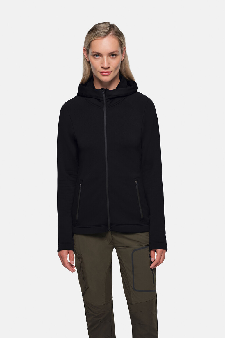 HAKRO 273 Damen Kapuzen-Tecjacke ECO in Schwarz, Größe XL HAKRO 273 Damen Kapuzen-Tecjacke ECO in Schwarz, Größe XL